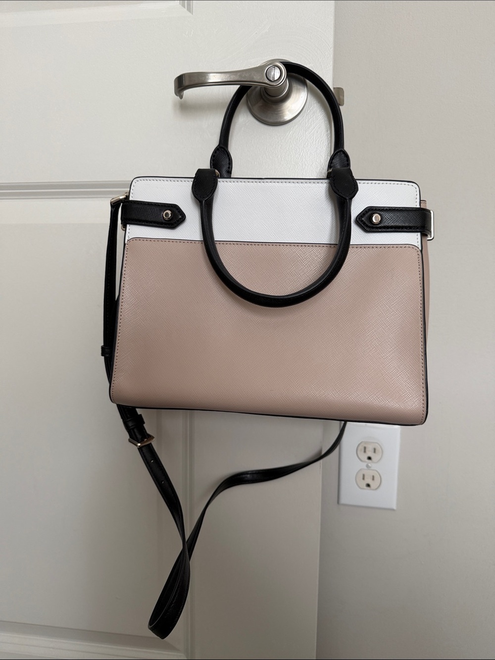 kate spade Two-Tone Blush, White & Black Satchel - Picture 2 of 5